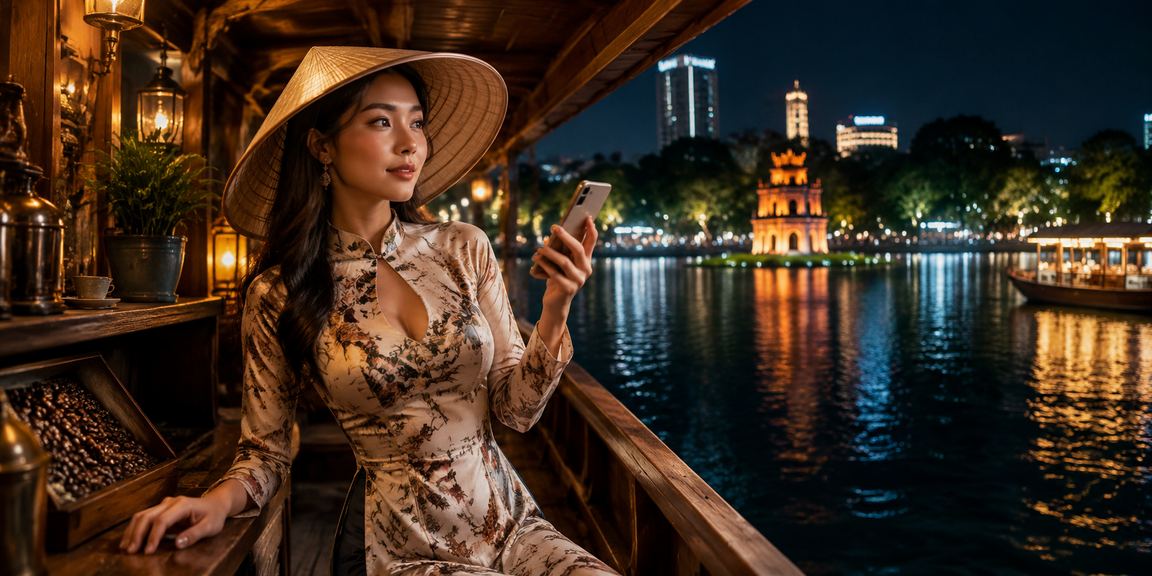 Phố cổ Hà Nội ánh đèn đêm